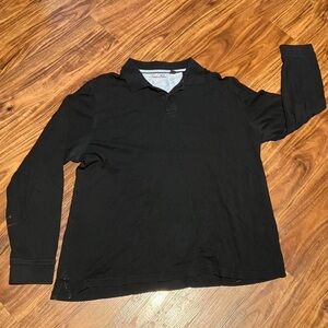 Tasso Elba Black and Blue Striped Polo